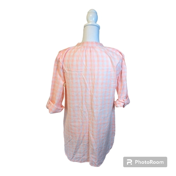 Coral Pink COASTAL BARBIE Gingham Tunic ~ FRESH PRODUCE~ Summer plaid Sz XS/S - Picture 3 of 11